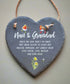 Nan & Grandad Slate Heart